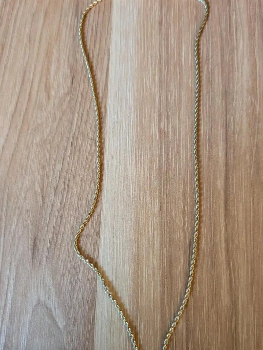 Gold plated rope chain necklace